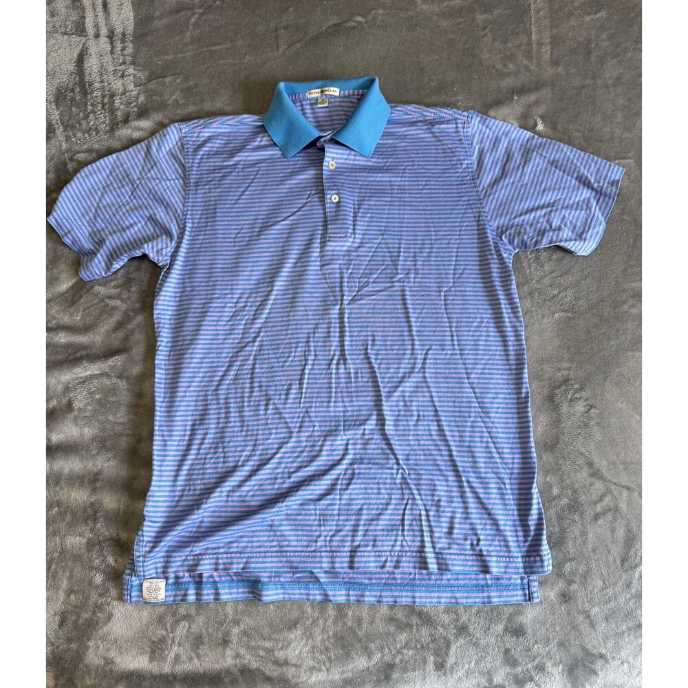 Peter Millar Men's Striped Polo Shirt Men' Size Medium 100% Cotton